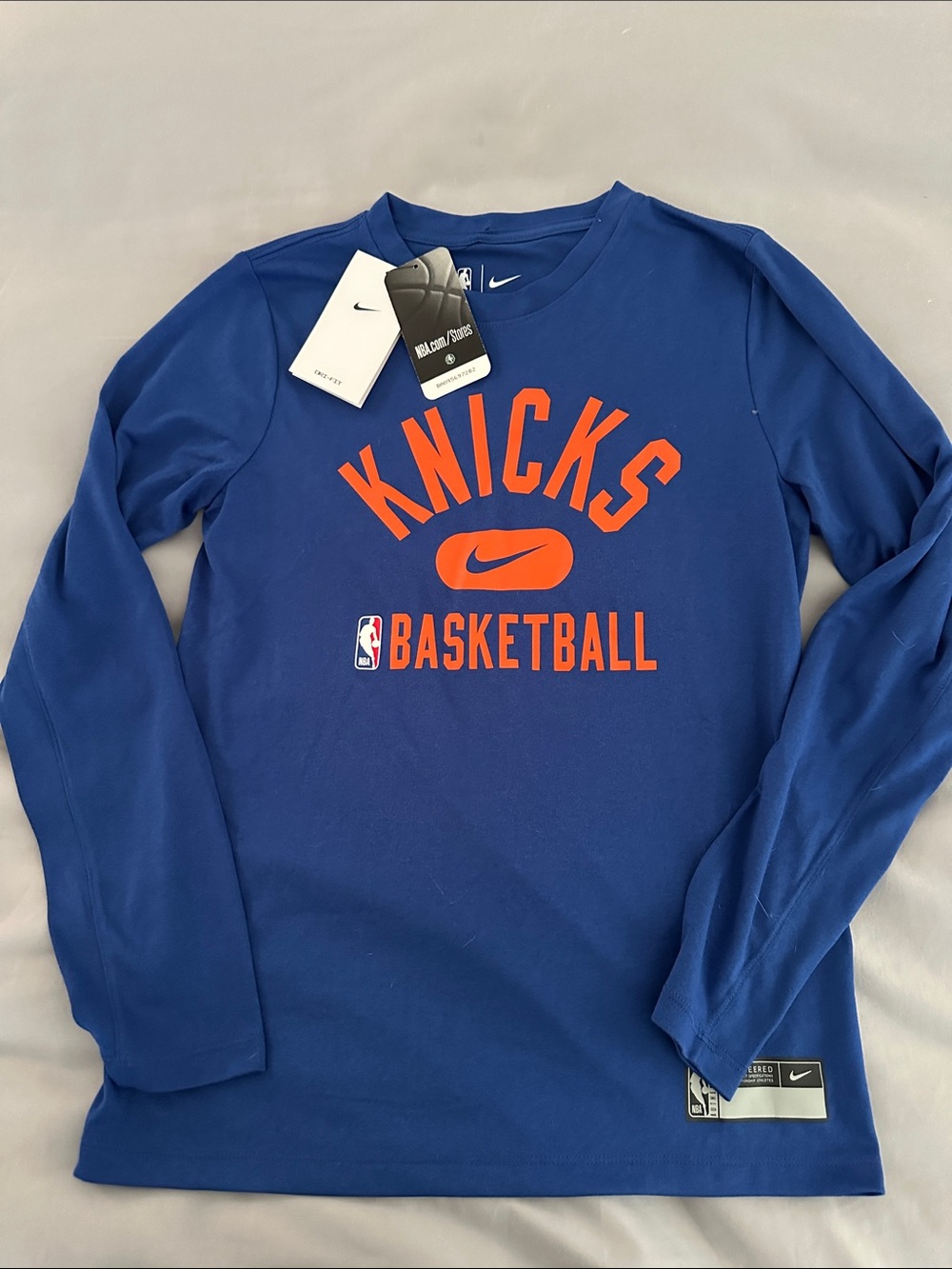 Nike Knicks Long Sleeve Basketball Dri-fit Long SleeveTee